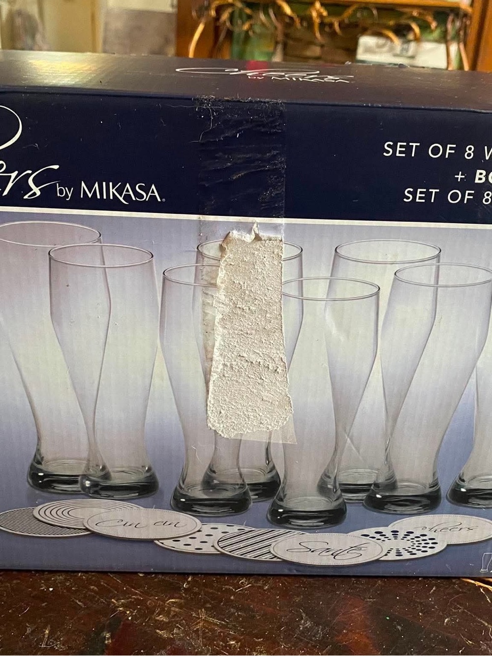 Mikasa Clear Pilsner Beer Glass Set of 8 - Picture 2 of 5